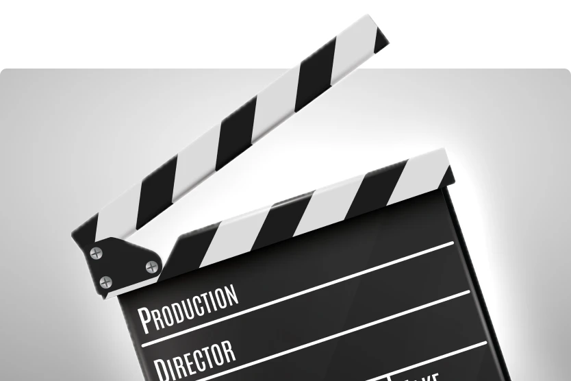 Claquete e material de edição de vídeo